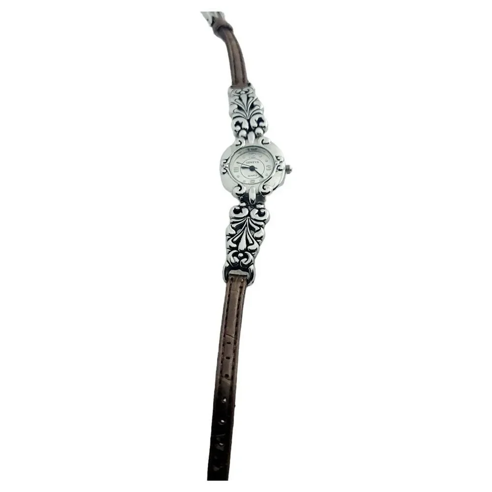Vintage Geneva Women's Brown Buckle‎ Band Analog Watch
